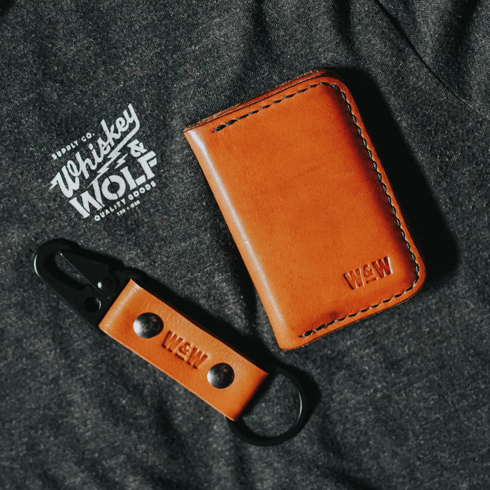 Leather Key Clip Classic Brown